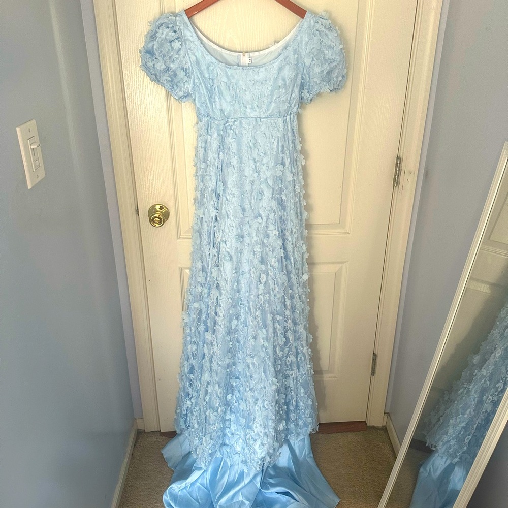 Bridgerton inspired Dress Regency Dress Women's Blue Lace Dress